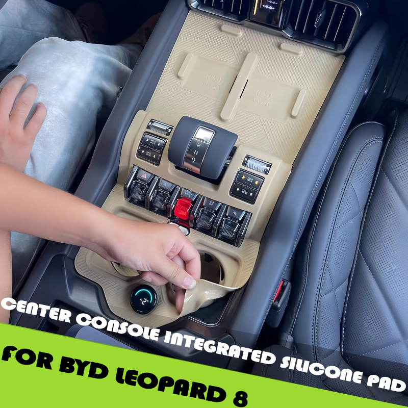 Auto Wireless Charging Silicone Pad Fit for BYD Leopard 8 Auto Center Control Water Cup Integrated Silicone Pad Upgrade Parts