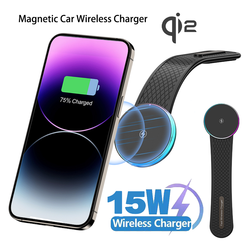 RGB Light Magnetic Fast Wireless Charger Pad Car Dashboard Sticker Bracket For iPhone 15 14 13 12 Max Xiaomi Charging Station
