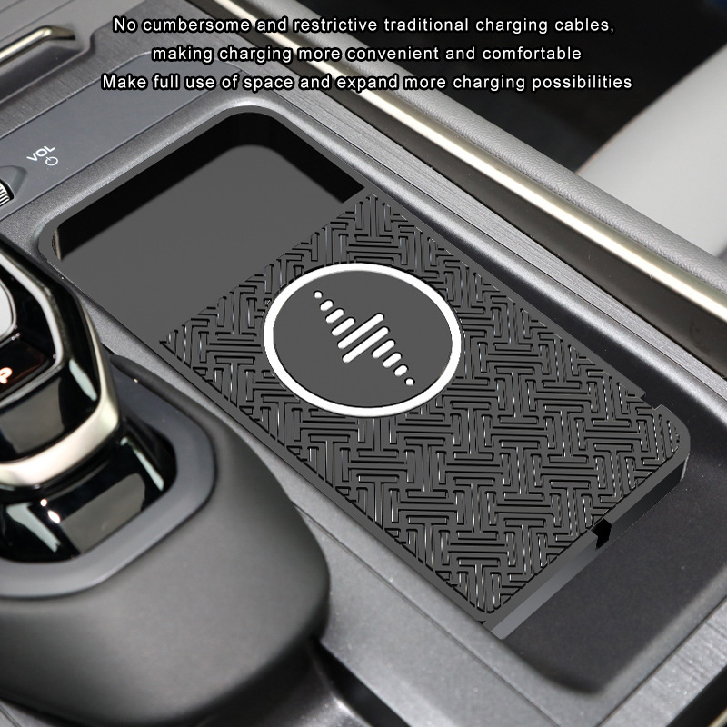 15W 2in1 Non-slip Silicone Pad Car Dashboard Holder Stand Fast Charging Wireless Charger Dock Station Pad for iPhone16 Samsung