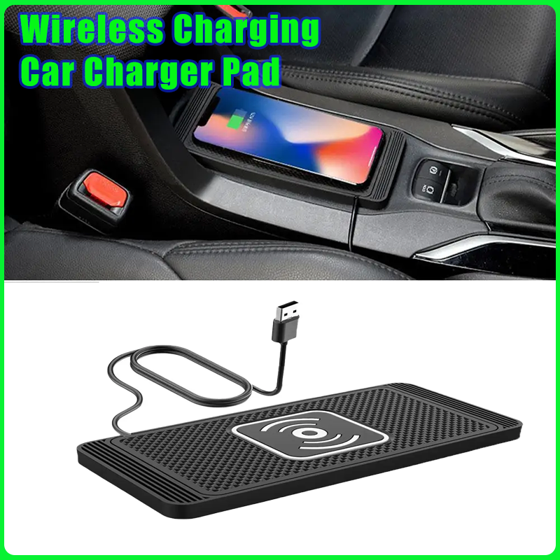 15W Car Wireless Charger Type-C Intelligent Automatic Sensing Non-Slip Rubber Fast Charging Pad For Huawei IPhone 16 11/12/13/14