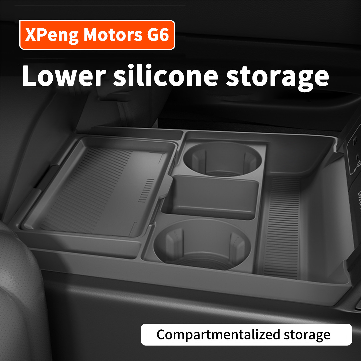 Wireless Charging Silicone Pad for XPeng G6 2025, Center Console Anti-Slip Mat, Car Interior Accessories Organizer