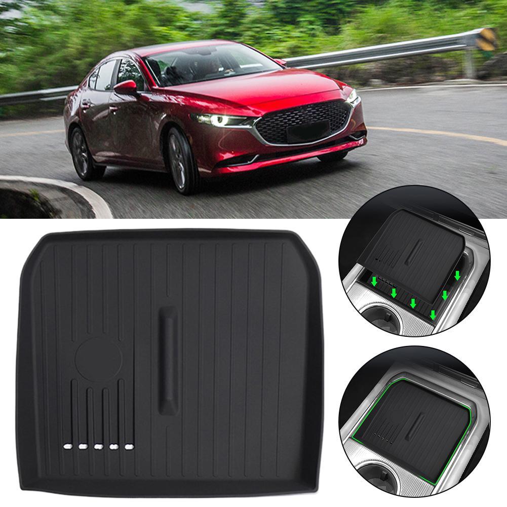 For MAZDA EZ-6 6e 2025 Central Control Armrest Box Storage Box Wireless Charging Silicone Pad With Car Accessories Modification