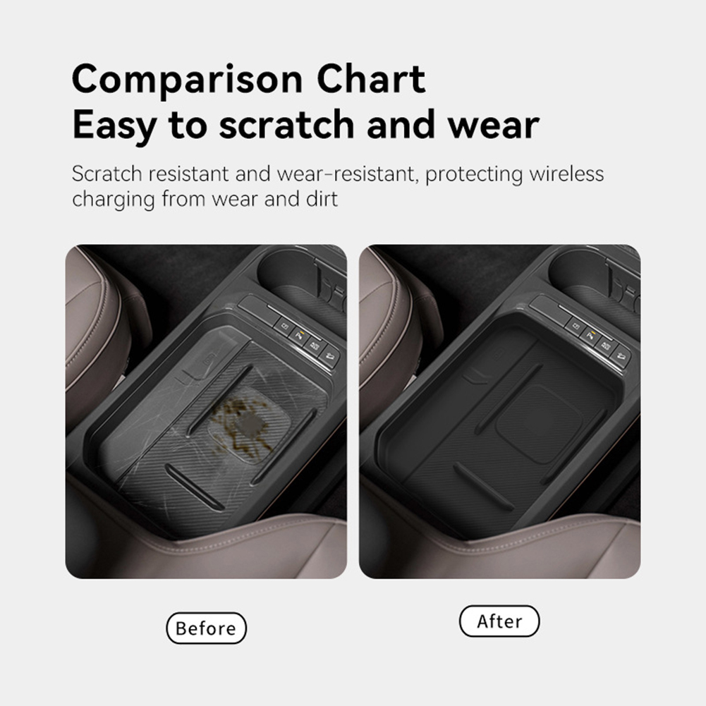 Car Phone Pad Wireless Charging Silicone Mat for Kia EV5 2023+ Center Console Anti-Slip with Wear Resistant ABS Material