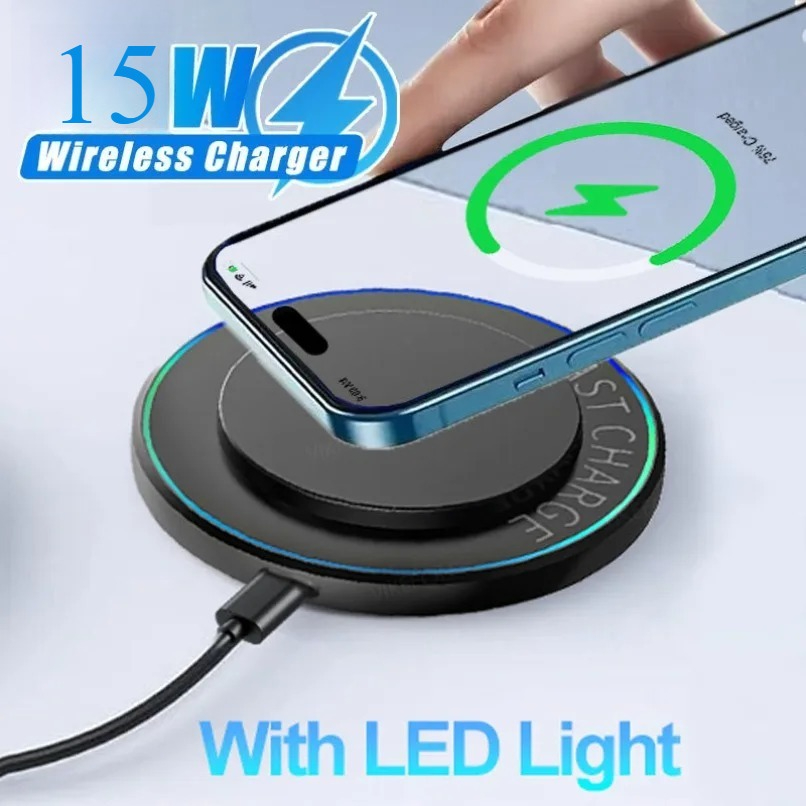 Portable Mini Desktop Wireless Charger Stand Pad For iPhone 17 16 15 14 13 12 Pro Max Samsung S25 Xiaomi Fast Charging Station