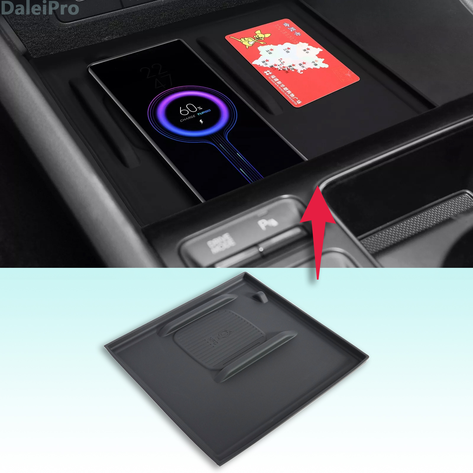 For Hyundai Sonata 2024 Wireless Charging Pad Car Phone Non-slip Mat Silica Gel Scratch-resistant Pad Sonata N-line Accessories