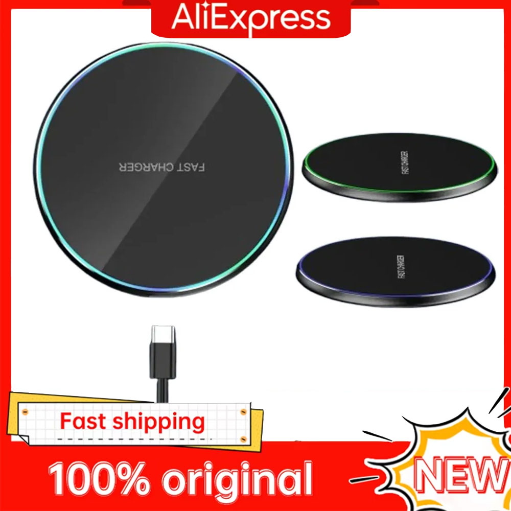 LED Fast Wireless Charging Stand Universal Charger Dock Pad for iPhone 17 16 15-8 Series Samsung S24/S23/S22/S21 Xiaomi Huawei