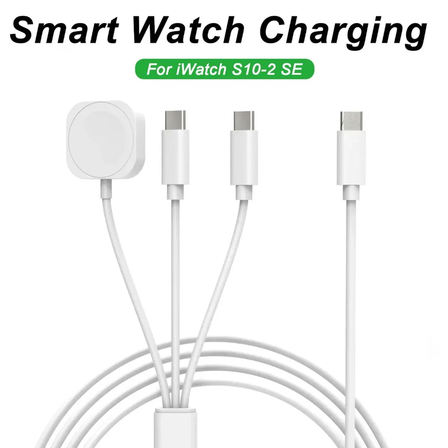 Magnetic Watch Wireless Charger Pad Dual USB-C Charging Cable USB/Type C interface For Apple Watch 11~2 SE Ultra Fast Charging
