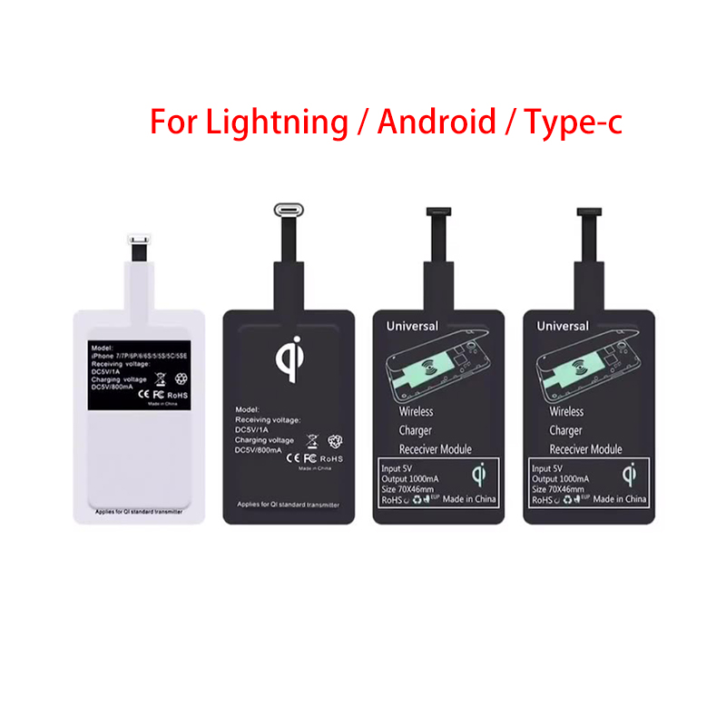 Universal Wireless Charging Receiver Patch Compatible For Apple/Type-C/Android Interface Mobile Phone Fast Charge Pad Patches
