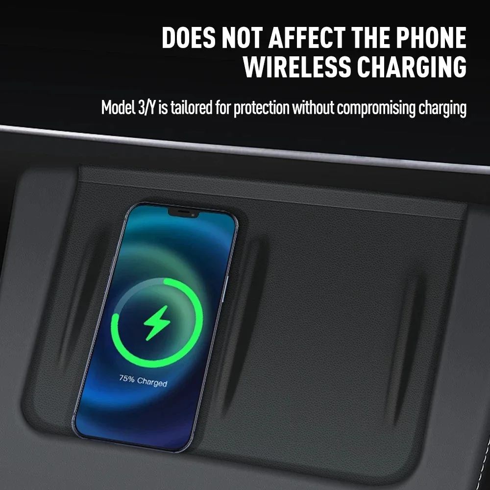 New Wireless Charger Pad For Tesla Model 3 Y S X Highland 2024 2023 2022 Accessories Center Console Organizer Charging Station