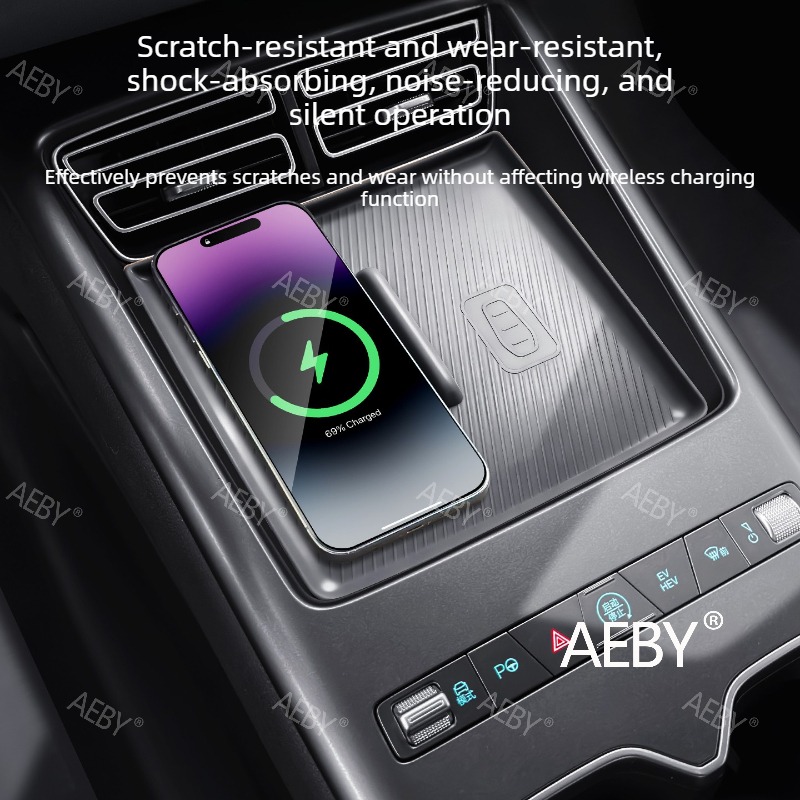 For BYD Song Pro DM-i 2025-2026 Anti-Slip Center Console Mat,Wireless Charging Pad,Non-Slip Silicone Pad,Dashboard Silicone Mat
