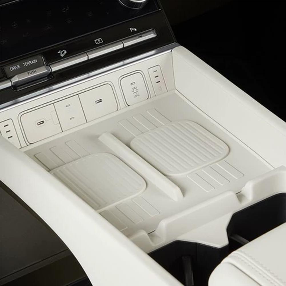Car Center Console Silicone Pad For Santa Fe 2024 Wireless Charging Station Protector Auto Interior Organizer Acces N3w2