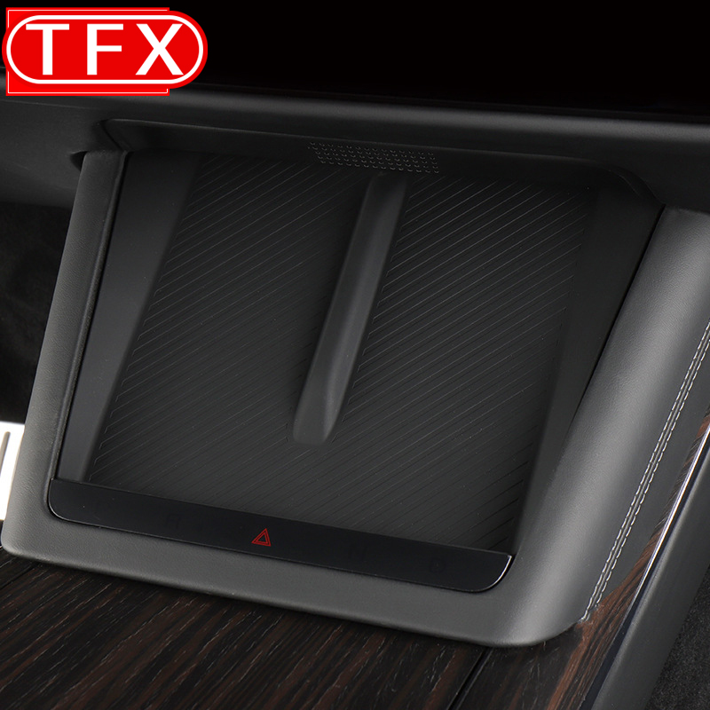 For Tesla Model X Model S 2023 Car Central Control Wireless Charging Silicone Pad Central Storage Dustproof Mat Acccessories