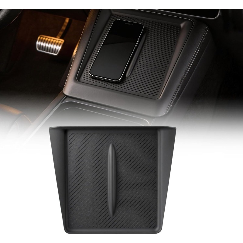 Custom Fit Easy Clean Wireless Charging Pad for 2025-2026 Model Y Juniper Ultra-Thin Silicone Mat Cover Interior Accessories