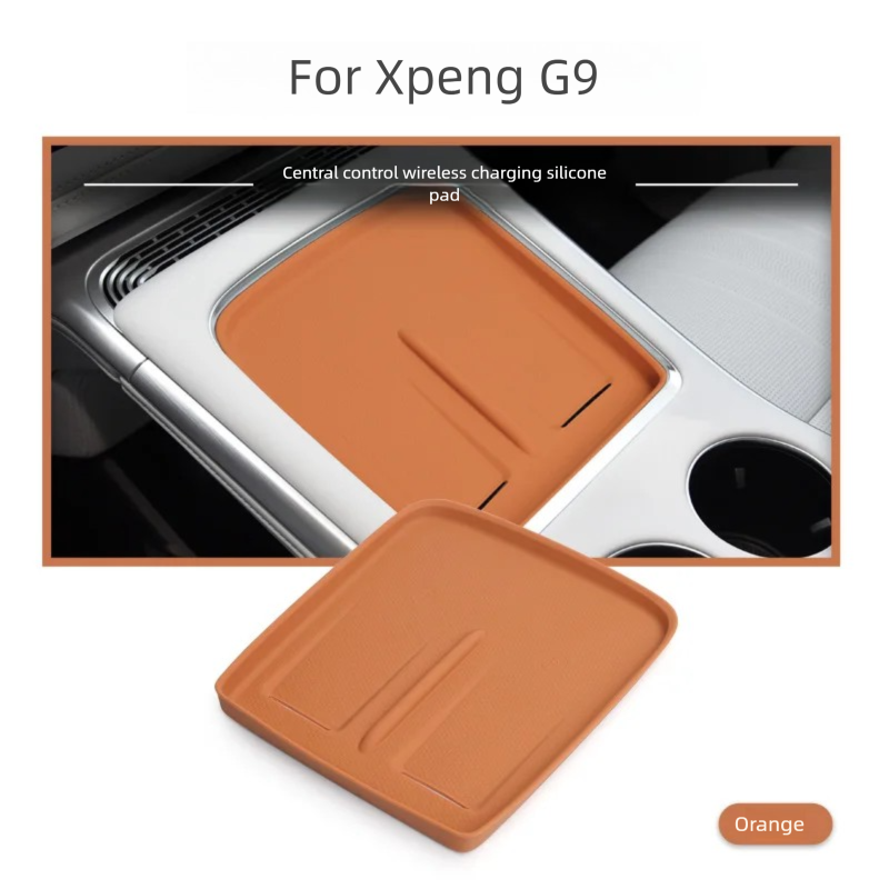 For Xpeng G9 Car Central Console Wireless Charging Silicone Pad Noise-reduction Protective Pad Car Phone Holder Mat Accessories
