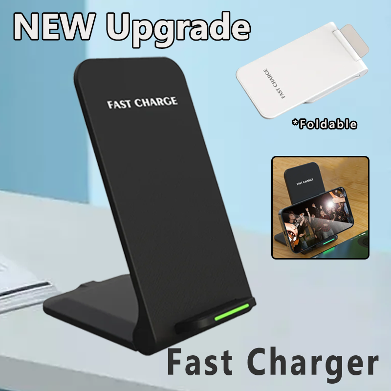 Wireless Charger Dual Coil Stand Pad For iPhone16 15 14 13 12 11 Pro Max Samsung S25 S24 Fast Charging Dock Station Phone Holder