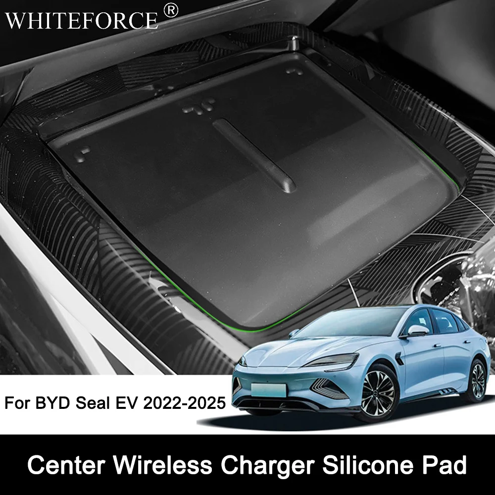 For Byd Seal EV 2022-2025 Silicone Anti-skid Pad Wireless Charging Non-Slip Mat Dust-Proof Charger Protect Cover Mat Accessories