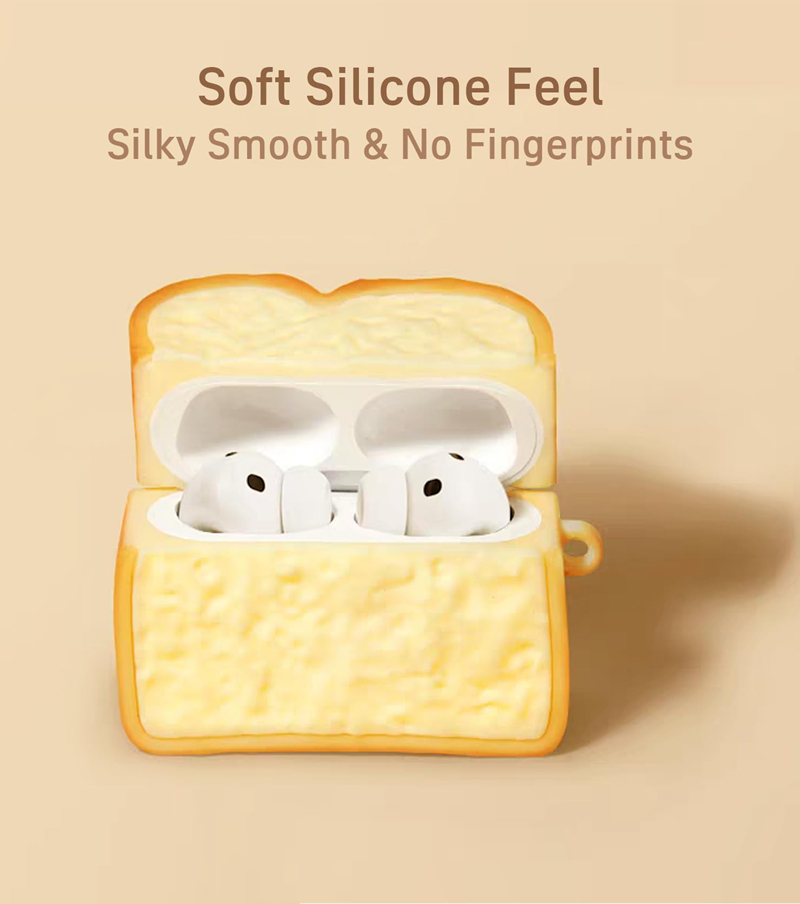 3D Bread Snacks Case For AirPods 1 2 3 4 Pro Cartoon Cute Wireless Earphone Charging Case For AirPods Pro 2 Silicone Soft Cover