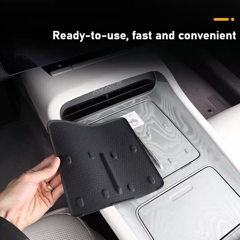 Car Central Console Wireless Charging Pad Anti-slip Silicone Pad Wear-resistant Storage Box Mats Accessories For AVATR 12