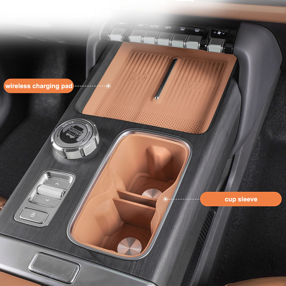 Wireless Charging Silicone Pad Automotive Modification Parts For Chery iCAR V27 Anti-slip Mat For Center Console