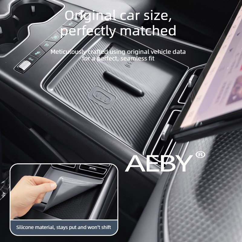 AEBY For BYD Song Pro DM-i 2025-2026 Wireless Charger Silicone Mat,Custom Fit Anti-Scratch Mat,Charging Pad Cover,Non-Slip