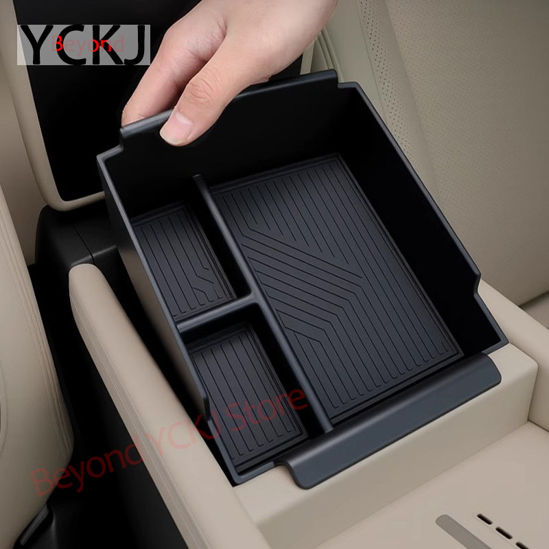 Center Console Armrest Storage Box For Geely Monjaro XingYue L 2021-2024 2025 Wireless Charging Silicone Pad Car Tray Organizers