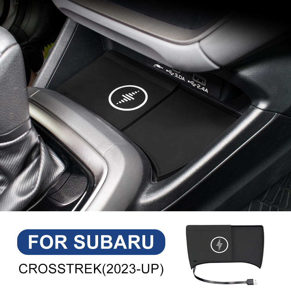For Subaru Crosstrek 2024- 2026 Car Wireless Charger Pad Fast Charging Center Console Organizer Interior Modification Accessorie