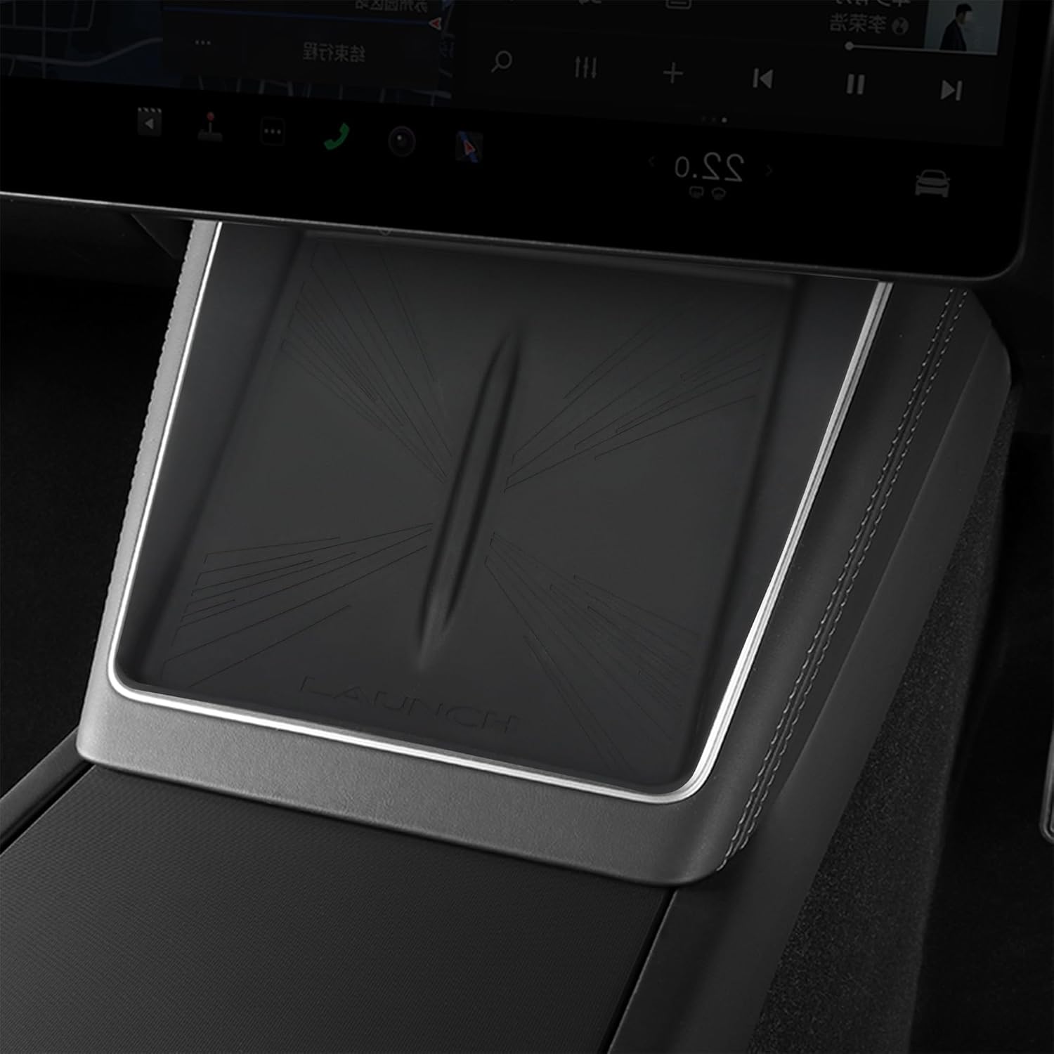 Custom Fit Wireless Charging Pad For Tesla Model Y Juniper 2025-2026 Center Console Anti-Slip Silicone Mat Car Accessories HD