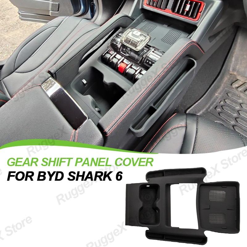 For BYD Shark 6 Accessories Gear Panel Cover Silicone Wireless Charging Pad phone Cup Holder Multifunctional Car Accessories