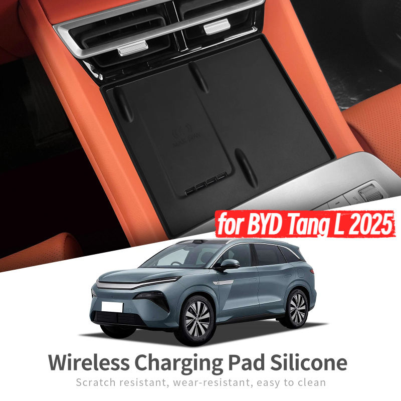 for BYD Tang L 2025 Silicone Wireless Charging Mat Non-slip Phone Protective Pad Charger Car Interior Accessory for BYD Tang L